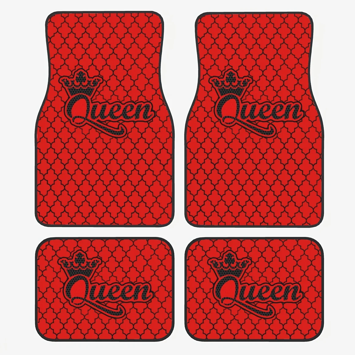

4pcs Queen Crown Pattern Car Floor Mats, Suitable For Sedans, SUVs, Trucks, Vans, Etc., Interior Protection Carpet, Absorbent, N