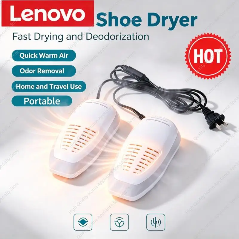 Lenovo Household Portable Electric Shoe Dryer Dehumidification Shoe Drying Heater Machine Built‑in UV Light Warm Footwear Drying