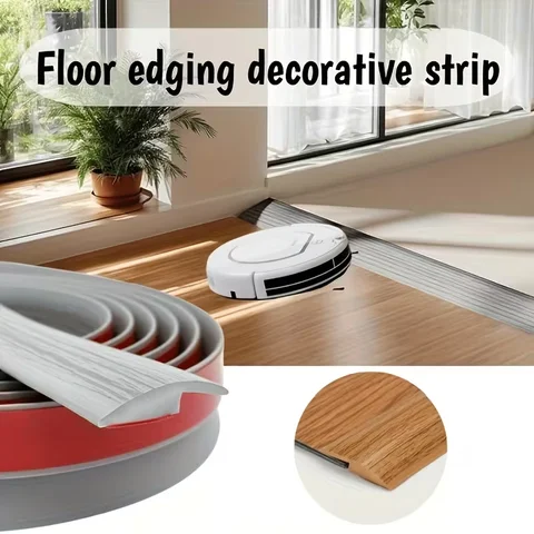 1PC 3meters/118.11inch Self-adhesive PVC Floor and Carpet Transition Strip, Durable PVC Threshold Strip, Suitable for 5mm Height