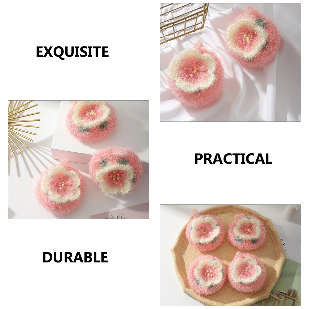 Sponzen Bloem Theedoek Servies Schuren Vaatdoek Wassen voor Huishoudelijk Pad Home Roze Scrubber Keuken