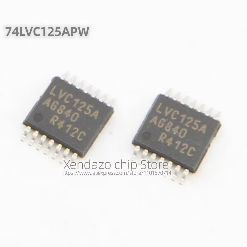 10pcs/lot 74LVC125APW 74LVC125A Silk screen printing LVC125A TSSOP-14 package Quad buffer chip with three state output