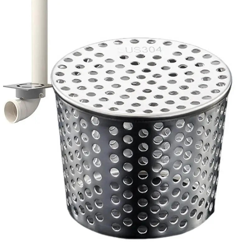 Rain Gutter Cover System 304 Stainless Steel Drain Outdoor Gutter Cleaning Tool Roof Anti-Blocking Drain Cover Filter Strainer