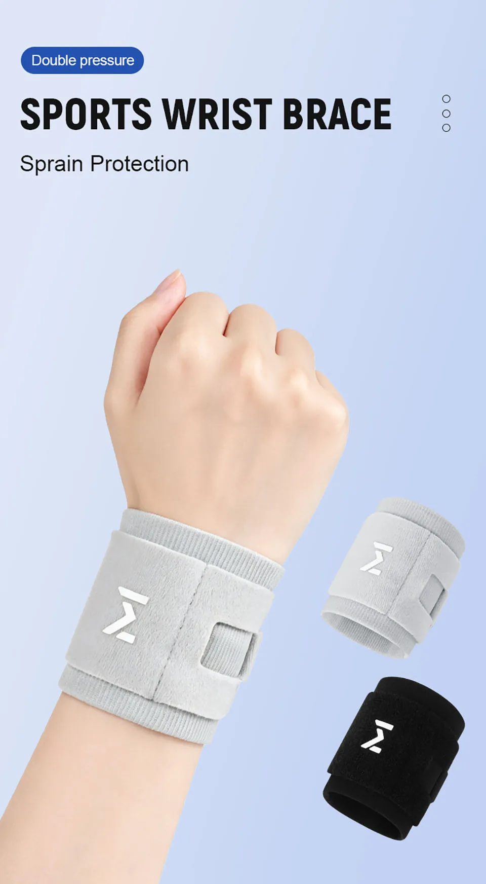 GTUBIKE 1 Stück Verstellbare Handgelenkbandage Sport-Handgelenkstütze Schwarz Gewichtheber-Handgelenkband für Männer & Frauen Badminton Tennis Fitnessstudio – Detail 1
