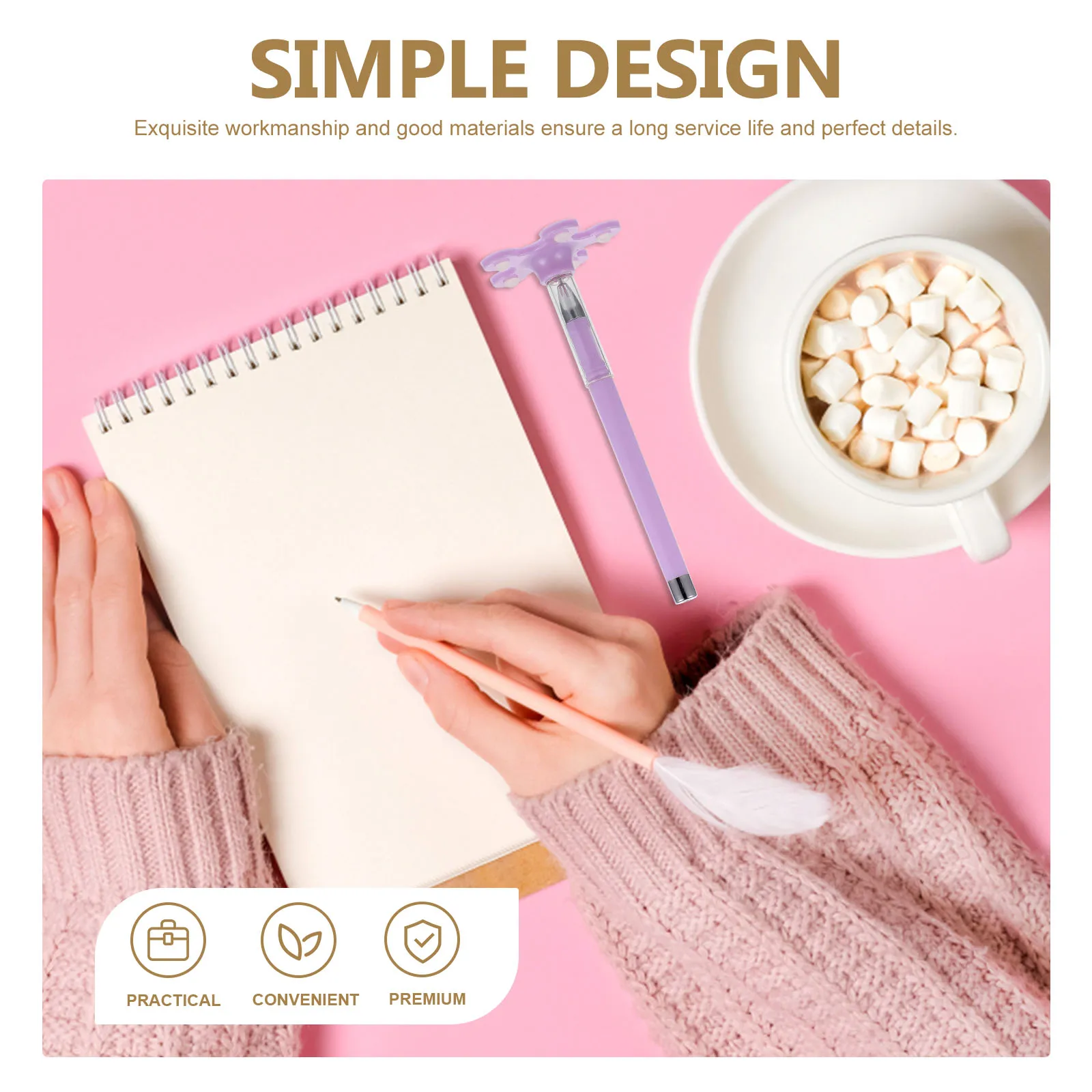 

10 Pcs Mobile Phone Holder Pen Desk Pens Novelty Cute Kawaii Violet Gel Multifunctional