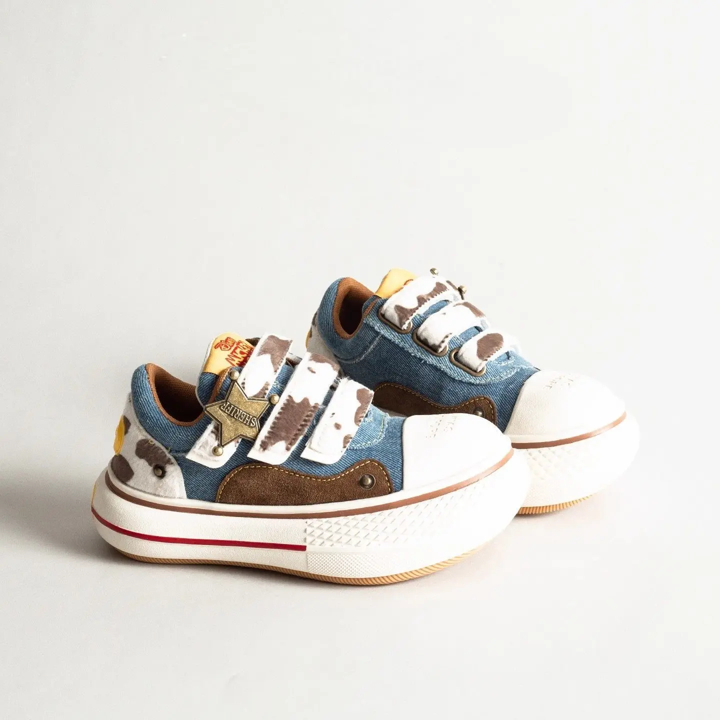 Denim Canvas Thick Sole Height Increase Big Toe Platform Shoes Autumn New Casual Couple Sneakers Original Cartoon Women Shoes
