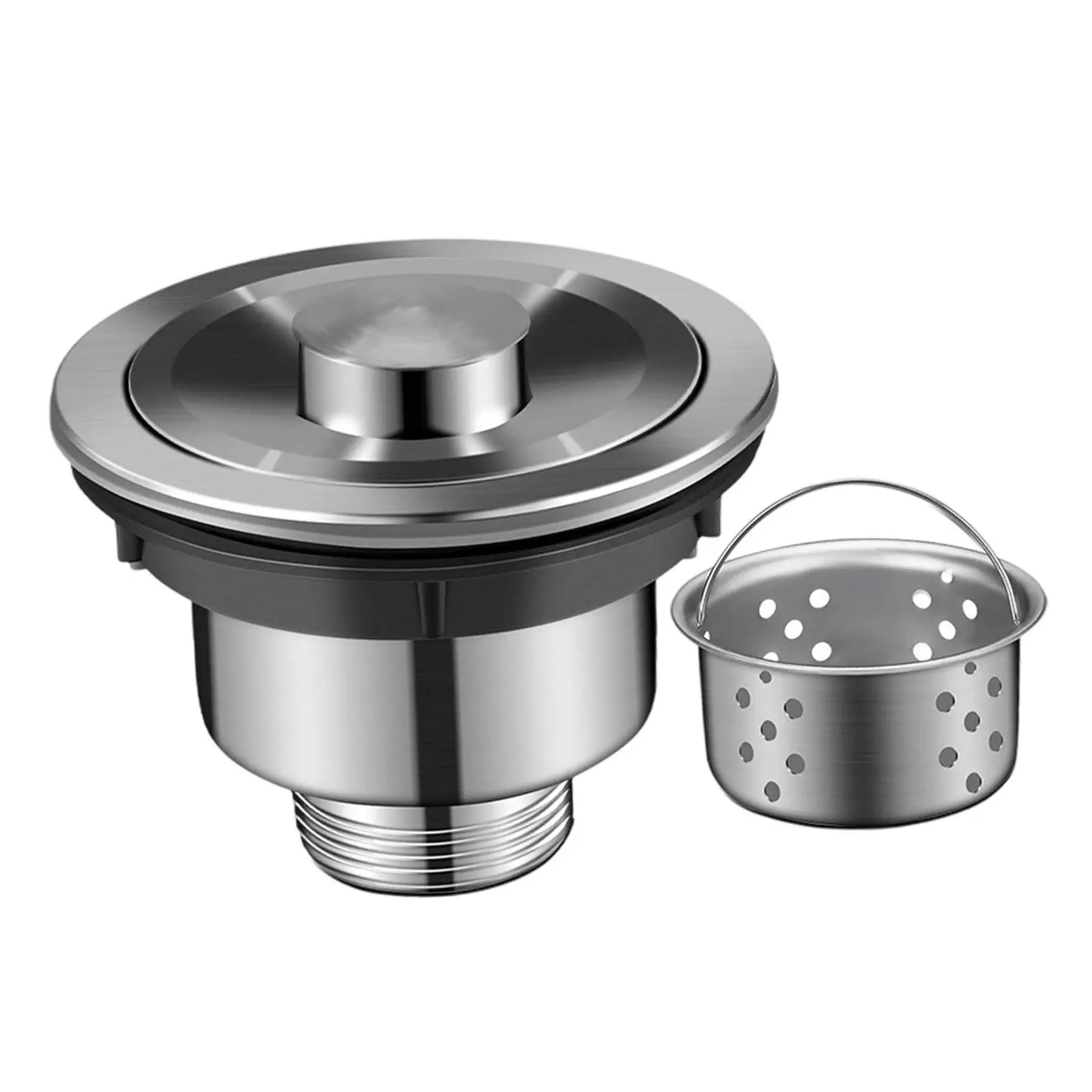 Easy Install Kitchen Sink Drain Strainer Stainless Steel Stopper Assembly Kit Food Waste Remover for Sink