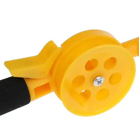 Portable Ice Fishing Rod ABS Mini Winter Pole Travel-friendly Fishing Gear with Wheel for Pond