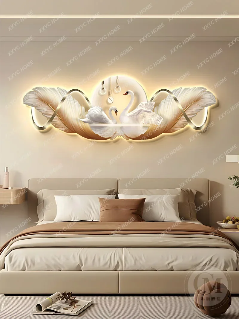 high-end wall lamp painting UV fine carving + mirror crystal porcelain process + LED light (send power bank + remote control)