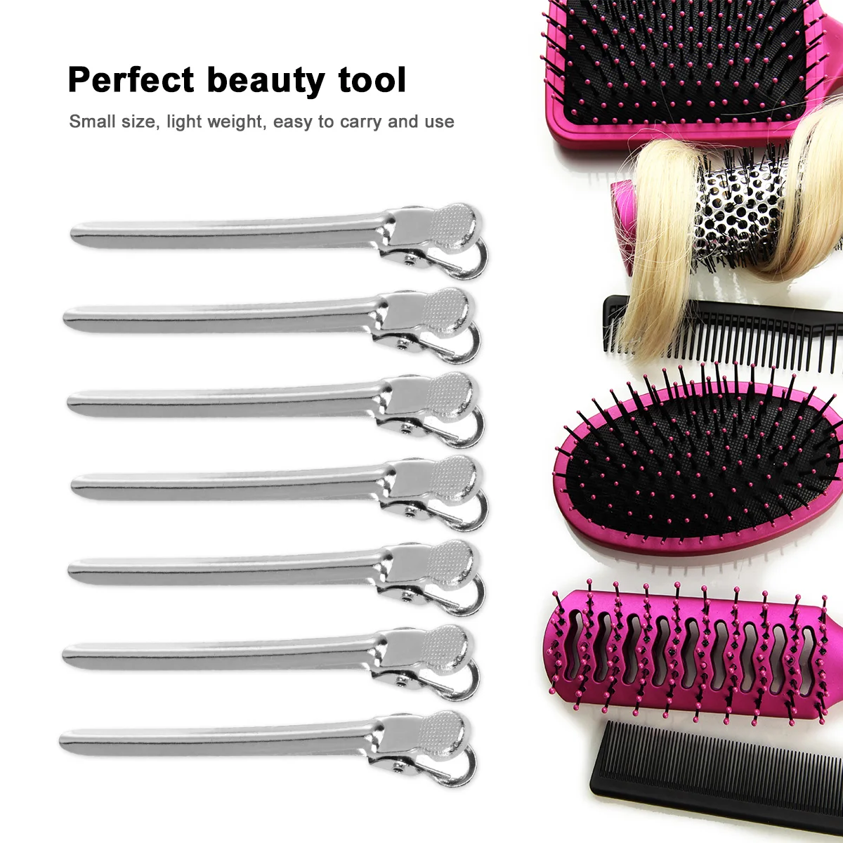 

12Pcs Duckbill Hair Clips Stainless Steel Hairpins Durable Heat Cold Resistant Clips Hairdresser Sectioning Tools