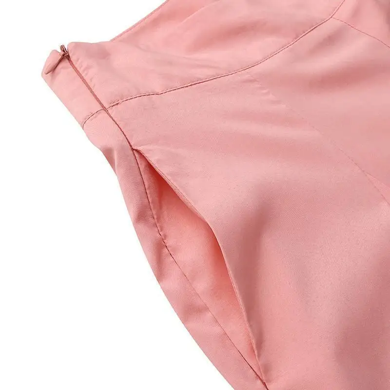 Women's Thin Trousers Zipper Wide Legs Solid Color High Waist Elegant Spring Office Commuting Simple Versatile Casual Pants