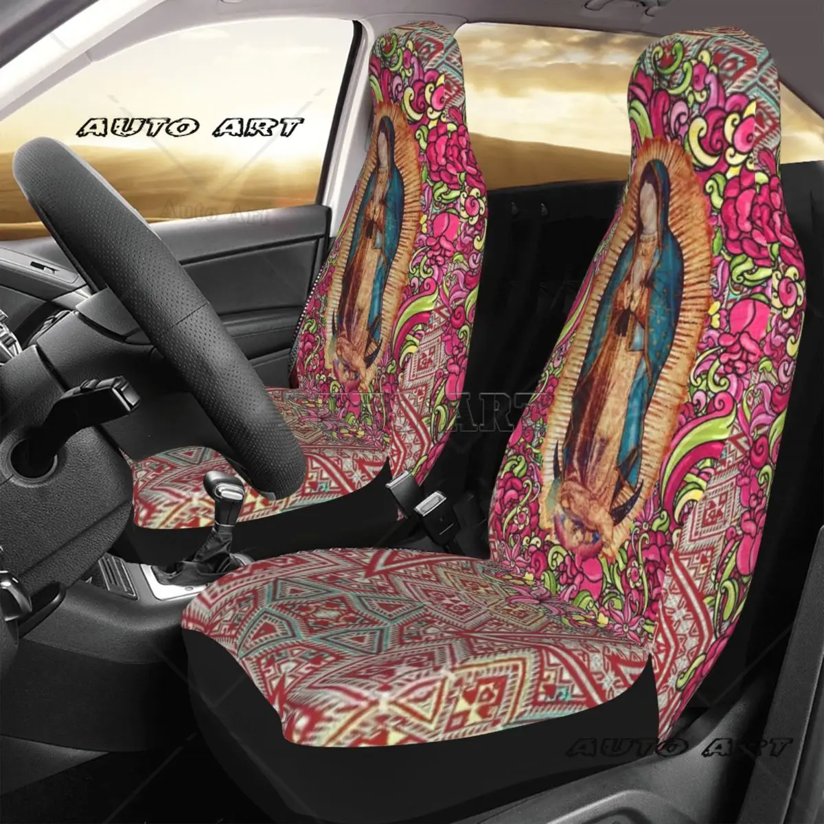 Our Lady Of Guadalupe Virgin Mary Mexican Virgin Mary Car Seat Cover Custom  Universal Front Protector Accessories Cushion Set