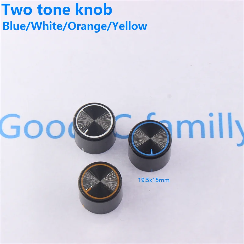 Two color knob 19.5x15 plastic knob 6mm flower shaft potentiometer knob amplifier audio volume knob adjustment