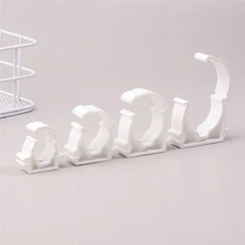 DT17 PPR Water Pipe Clamp Holder 100Pcs for Tube Fittings with Cover, 32mm Diameter Plastic Pipe Clamp for Plumbing