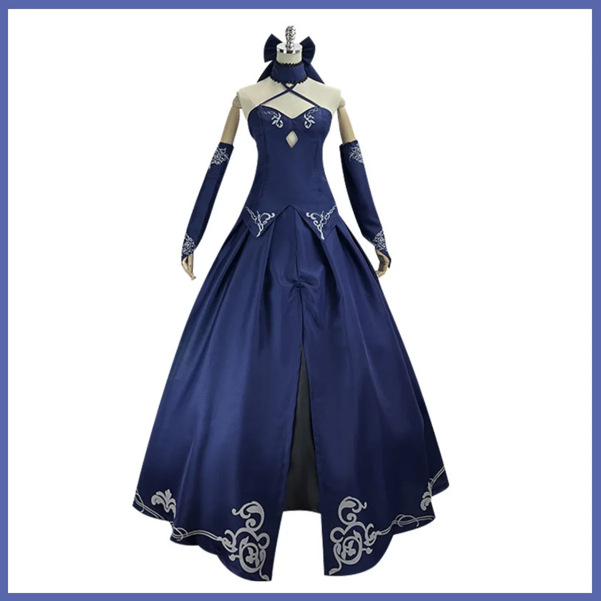 Game Fate/Stay Night Altria Pendragon Cosplay Kostuum Sabel Blauw Lange Mouwen Avondjurk Combat Uniform Pruik Vrouw Sexy Pak