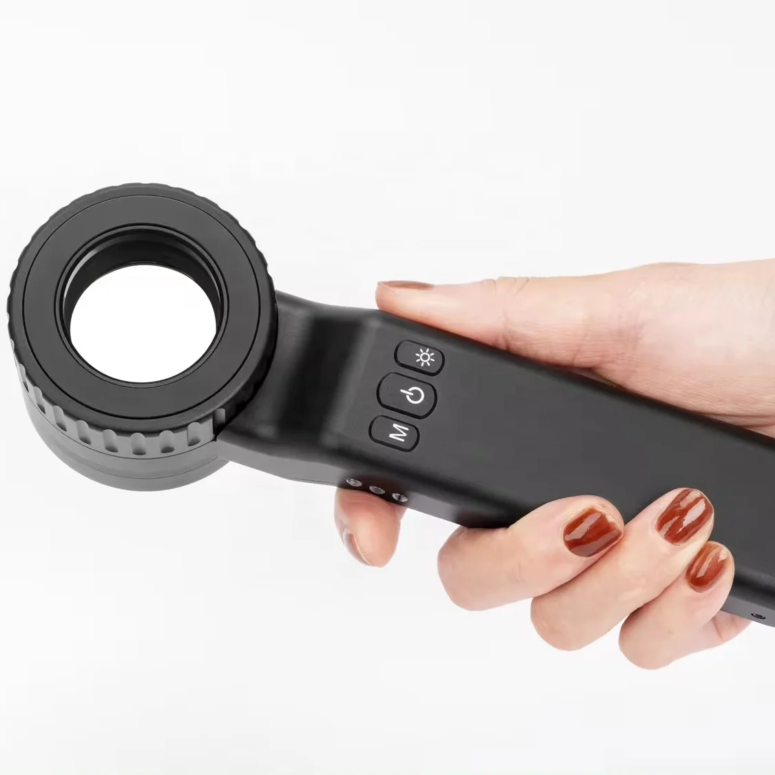 IBOOLO DE-4100 Manual Photo Dermatoscope Device Cross Polarized Amber Light 10X Magnification for Dermatology Smartphone Use