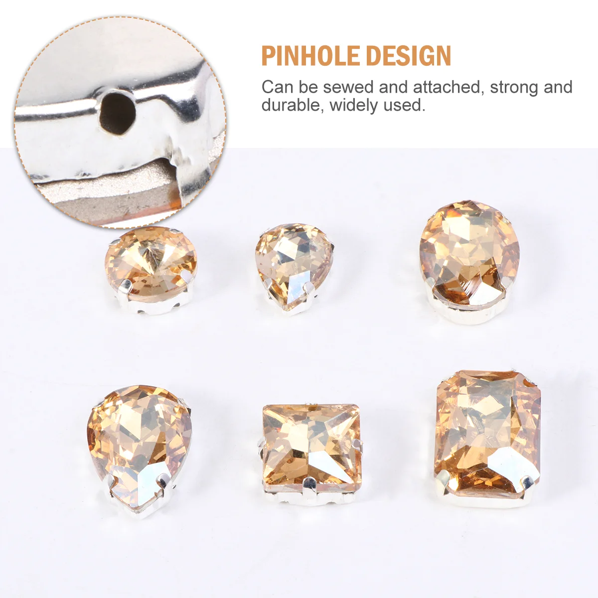 50 Pcs Costume Rhinestones Crystal Claw for Clothes Teardrop Garment Grab Drill