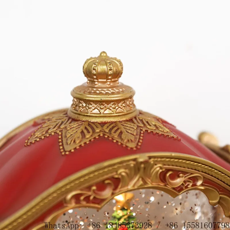 Christmas Decoration Gorgeous Pumpkin Car Scene Music Box Christmas Gift Automatic Snow Water Lamp Room