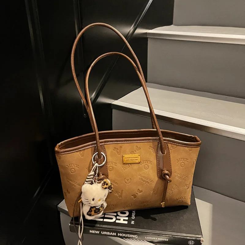 Premium sense retro niche handbag bag large capacity women's tote bag new commuter versatile shoulder armpit bag