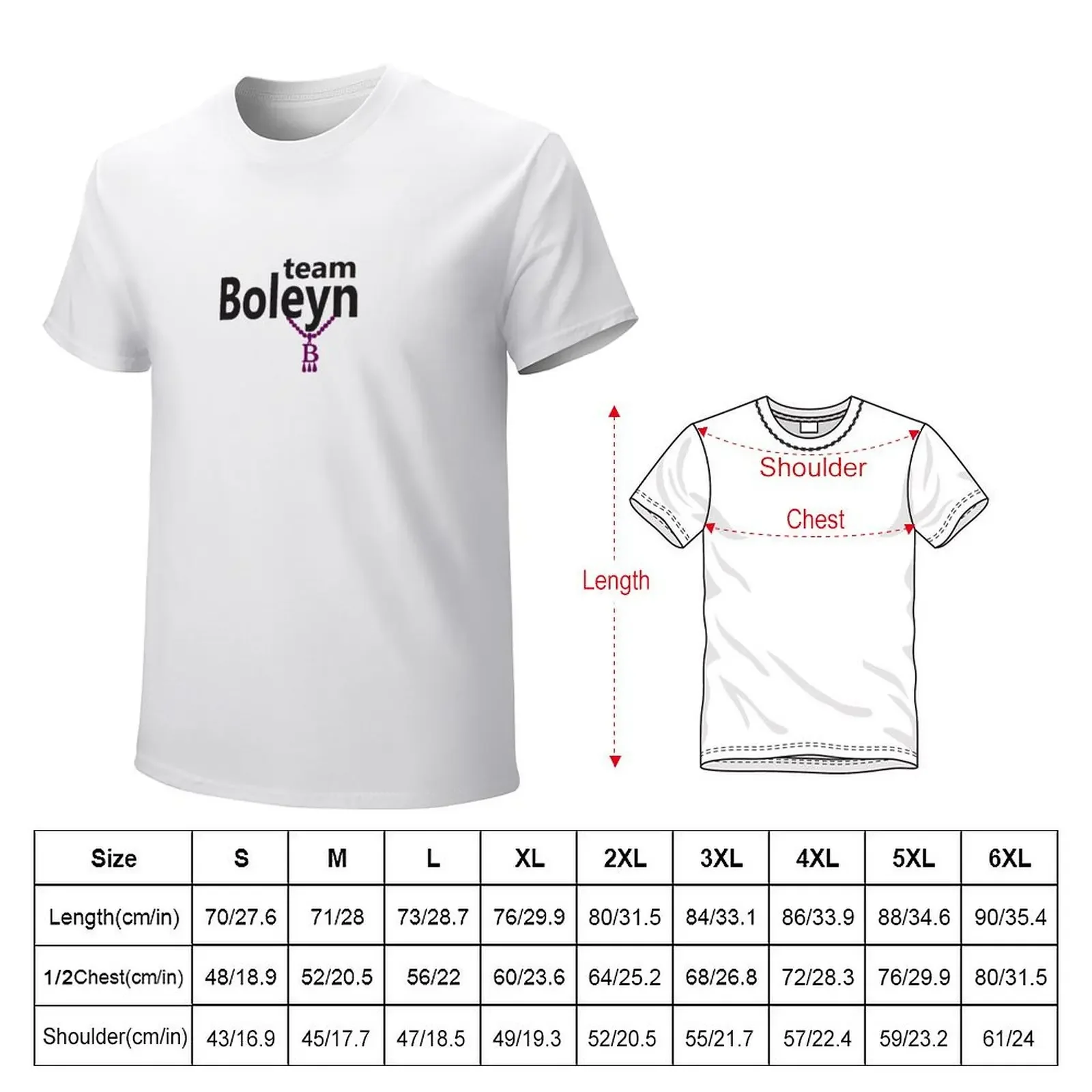 Anne Boleyn 'Team Boleyn' slogan with B necklace T-shirt quick drying blacks anime clothes cute clothes Men's cotton t-shirt