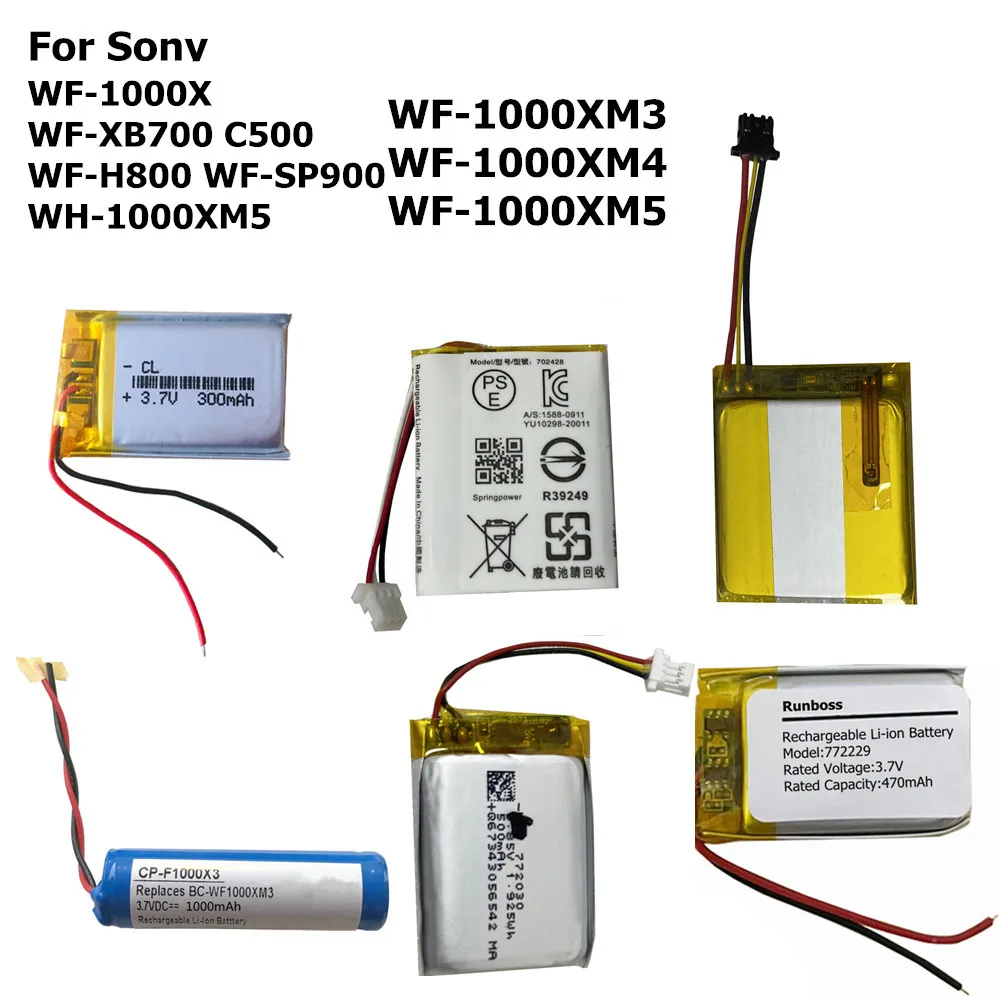 Charging Case Battery for Sony WF-1000X WF-1000XM3 WF-1000XM4 WF-1000XM5 WH-1000XM5 WF-XB700 C500 WF-H800 WF-SP900,LinkBuds S