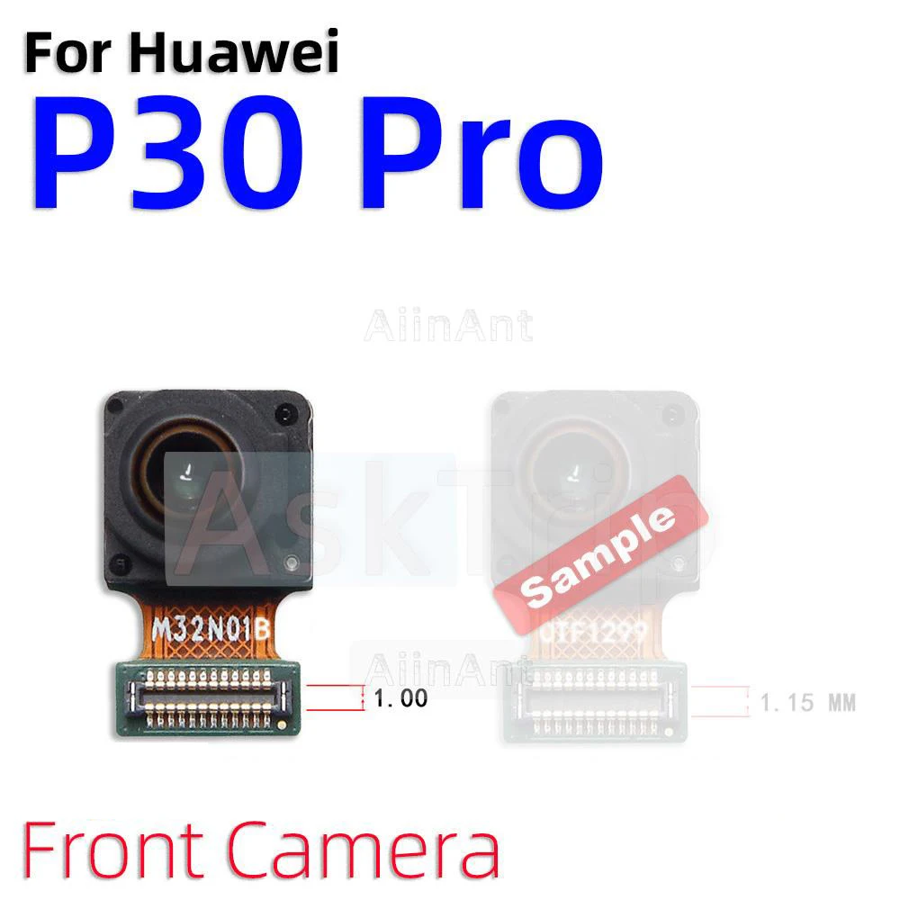 Frente e traseira câmera flex cabo para huawei p30 lite, p30 pro, telefone peças