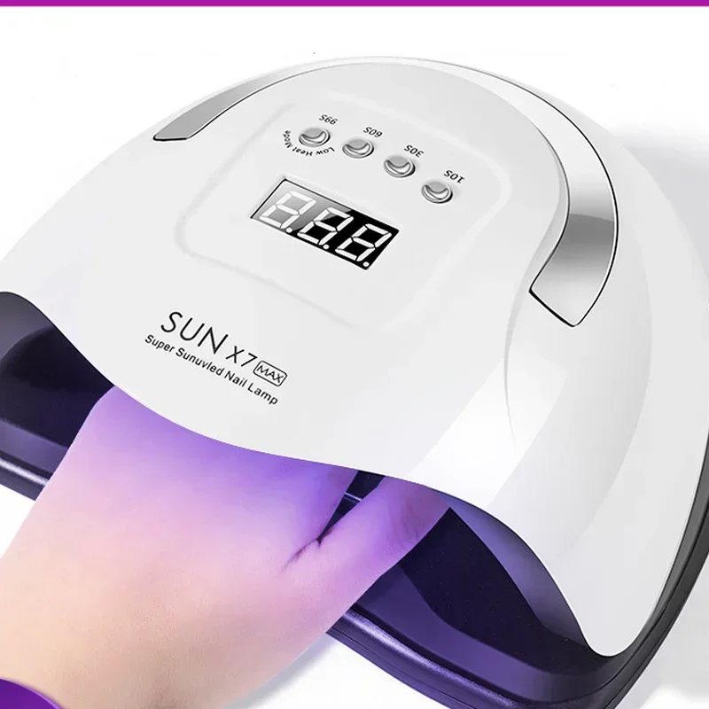 UV LED-lamp voor manicure, nageldroger voor het uitharden van UV-gel, 180W nagelgereedschap met sensor LCD-scherm