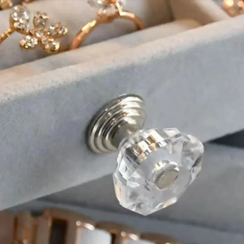 Stackable Velvet Acrylic Jewelry Storage Case Portable 3 Drawers Design Dustproof Holder for Lady Daily Jewelry Collection