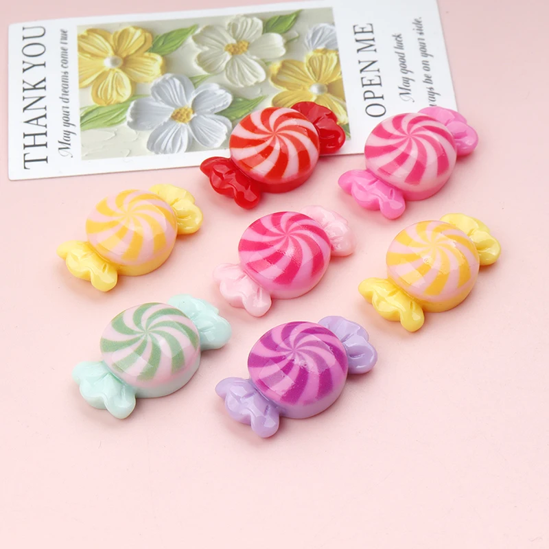 10/100pcs Resin Miniatures Cartoon Candy Flatback DIY Cabochon Crafts Charm for Scrapbooking Embellishment Hairpin Accessory