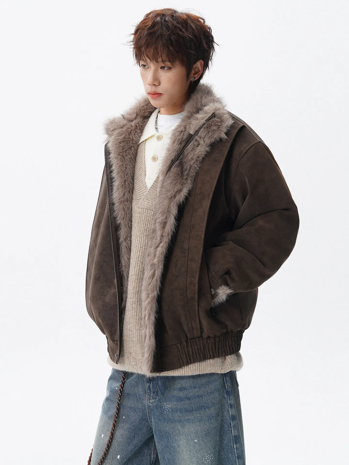 

Ретро-куртка в американском стиле с деконструктивным дизайном и принтом «Горный орел», хлопковая, утепленная, для мужчин и женщин, свободного кроя, для пар.