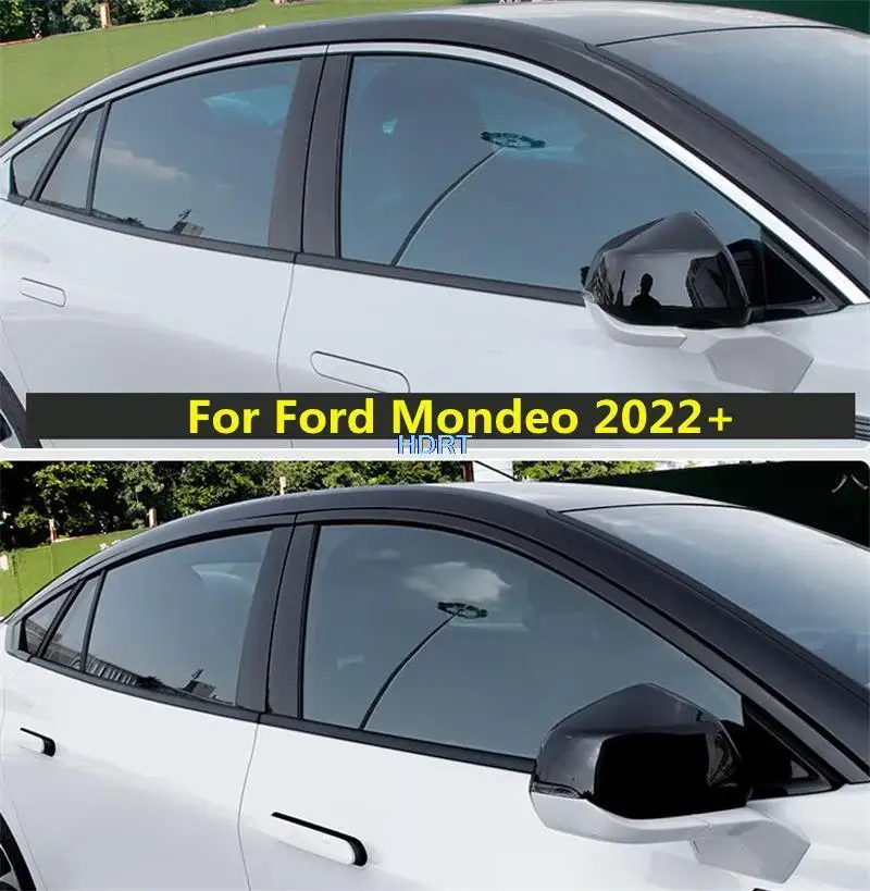 For Ford Fusion Mondeo 2022 2023 Car Styling Black Window B Pillar Trim Sticker Decoration Patch Central C-Pillar Bright Strip