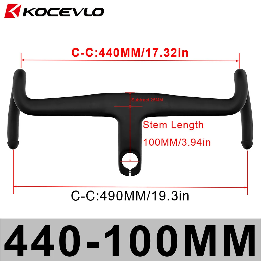 KOCEVLO K05 Full-Carbon Fiber Gravel Integrated One-Piece Drop Handlebar with Fully Internal Routing and Padding image 3