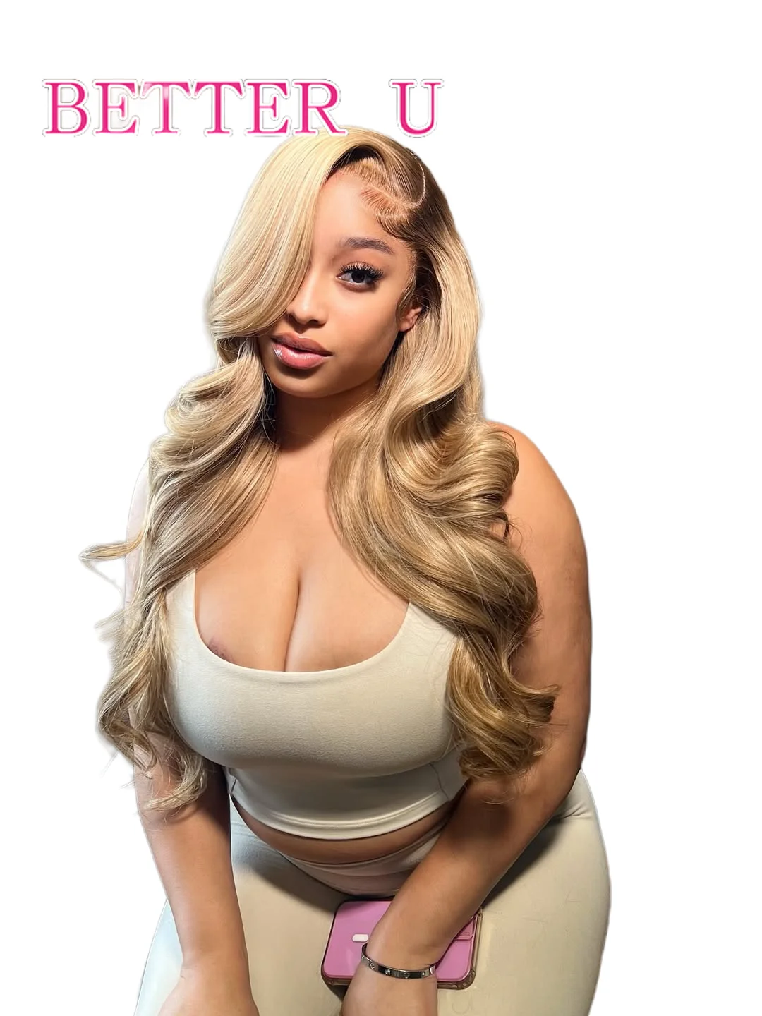 Пепельно-русый объемная волна 13x4 13x6 Парики из натуральных волос на кружеве спереди с коричневыми корнями Предварительно выщипанные цветные 613 Парик из человеческих волос для женщин