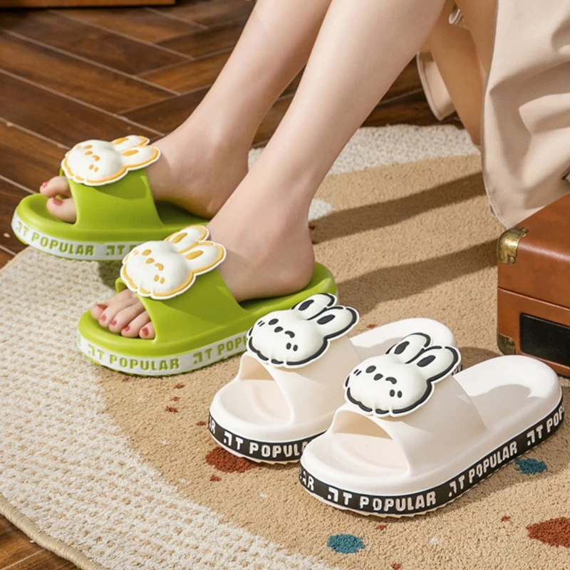 Cute Animal Rabbit Slippers Female Summer New Indoor Home Sandal Anti-slip Slippers Lightweight Casual Shoes Zapatos De Mujer