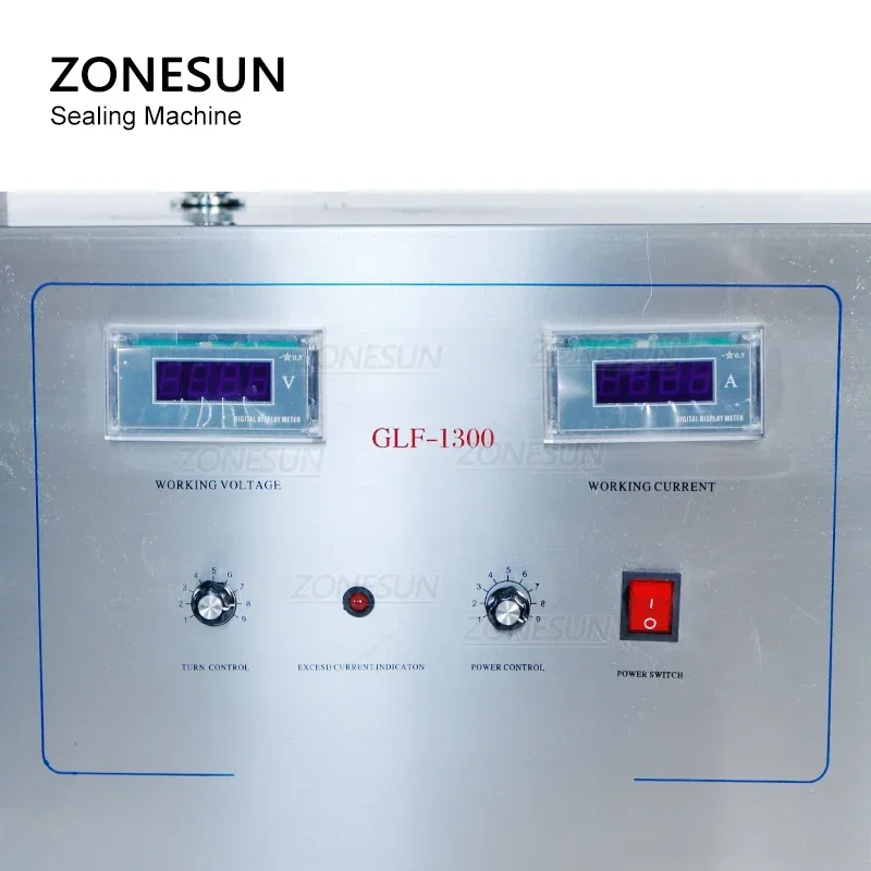 ZONESUN ZS-FK1300 Automatic Continuous Aluminum Foil Bottle Sealing Machine High Speed Vial Cap Sealer 10-70mm