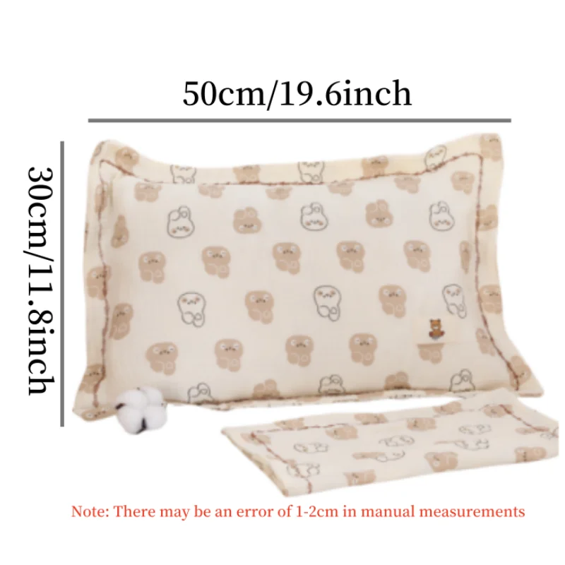 Children's gauze pillowcase, pillow towel, single strip, baby cotton, soft absorbent Class A bedding