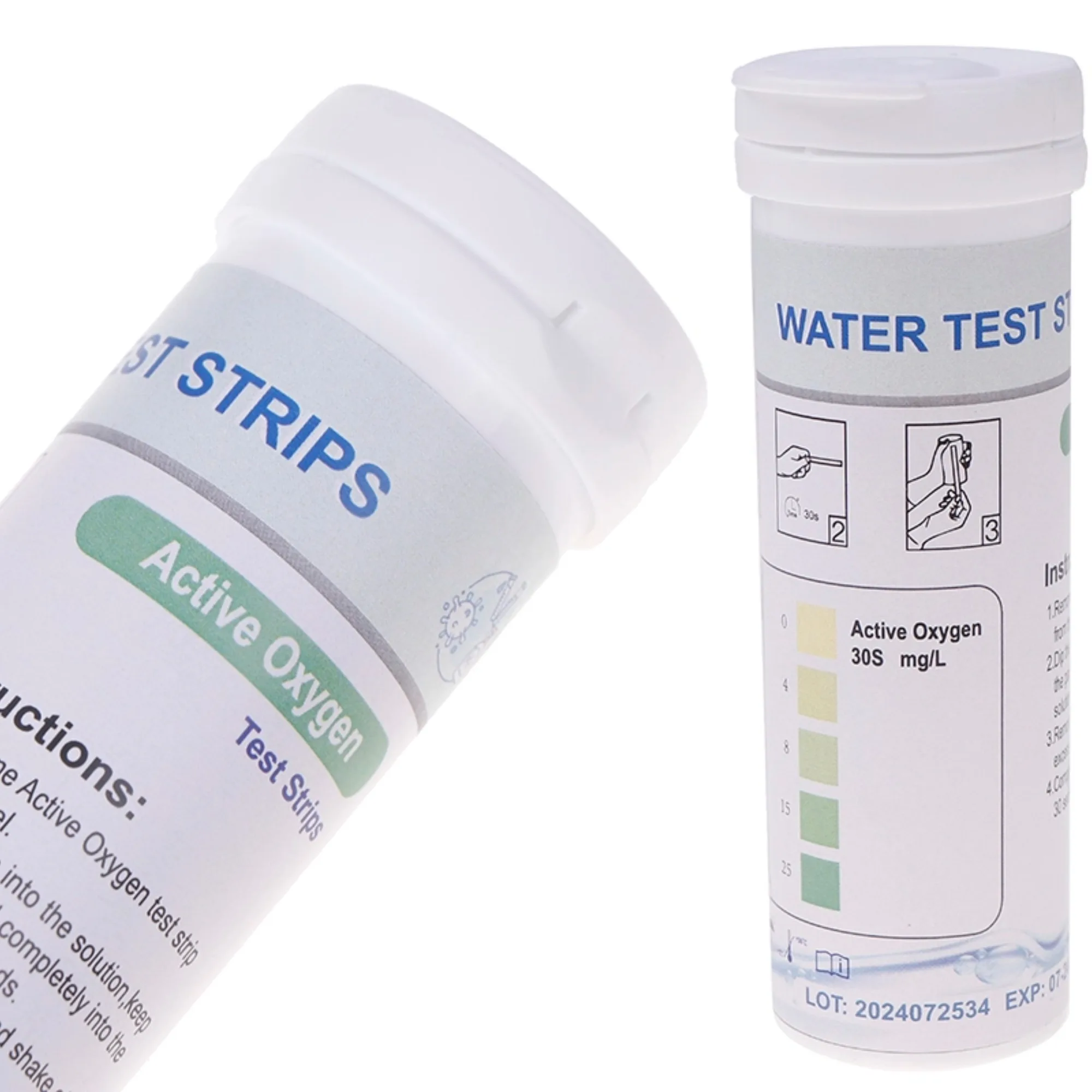 Tiras reactivas de detección activa de oxígeno, 50 Uds., para probar piscinas, tiras reactivas de agua para estanque de peces, detección de contaminación del agua