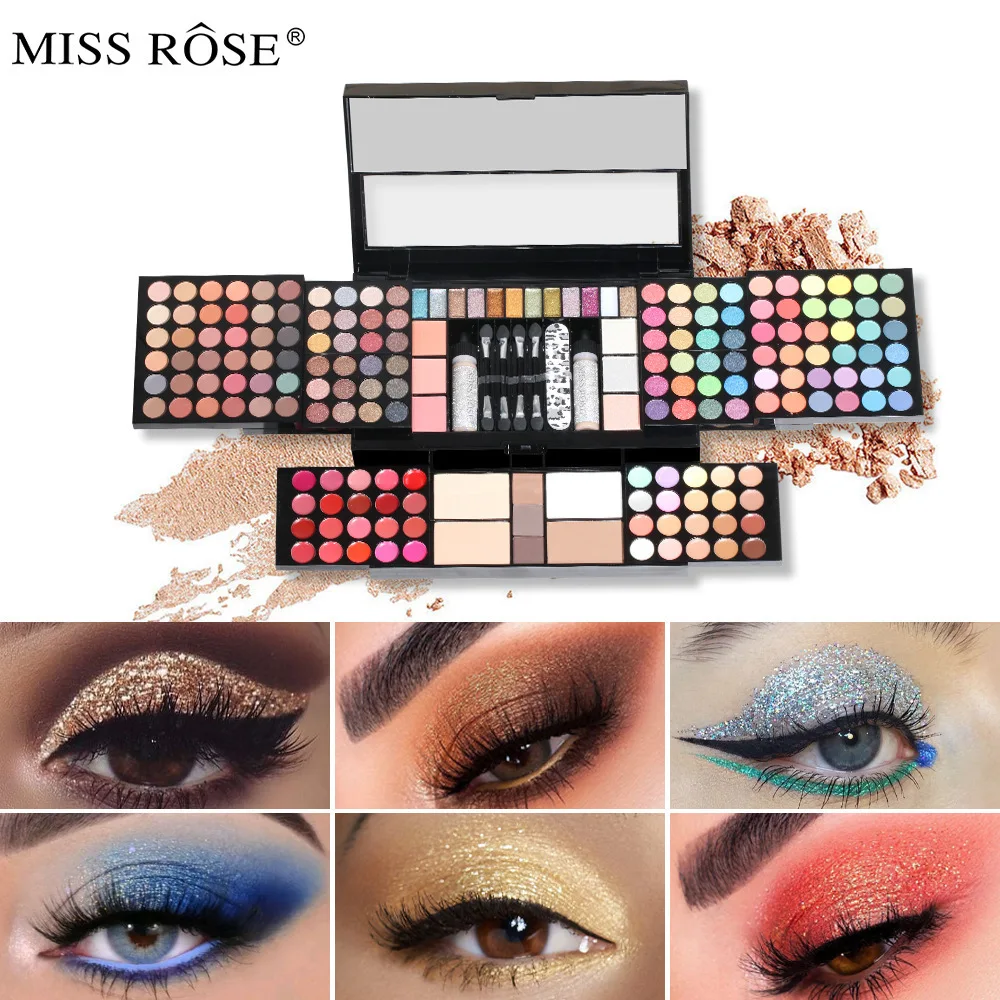 MISS ROSE 120 Colors All-in-One Makeup Palette Matte Eyeshadow Highlight Lipstick Eyeliner - Face Beauty Cosmetic Makeup Box