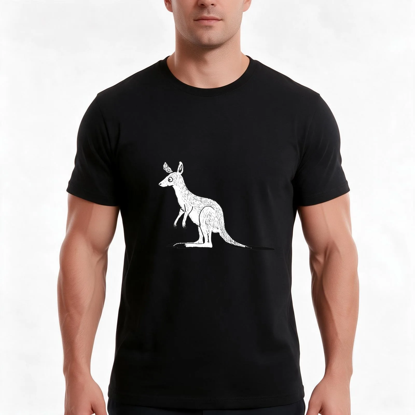 Roo the Eastern Grey Kangaroo - Raising funds for the RSPCA QLD T-Shirt Summer Casual Cotton Tee Oversized Streetwear Tops