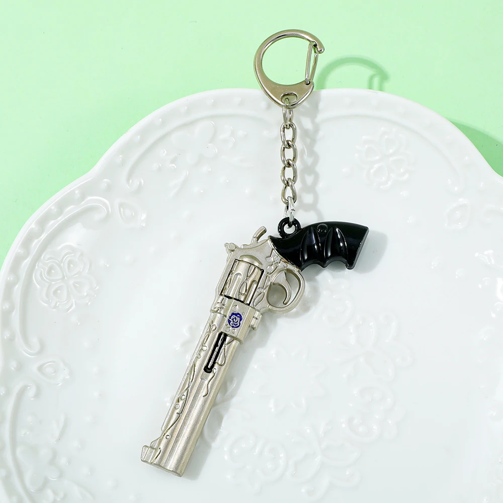 Dmc Dante Gun Keychain Game Peripherals Keychain Punk Bag Decoration Car Key Accessories Trendy Charm Keyring-image