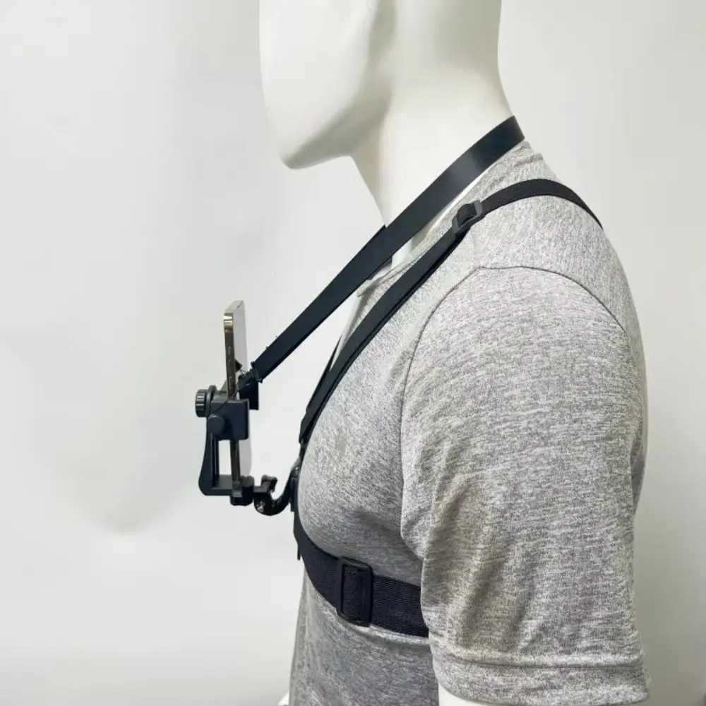 10 in 1 Phone Clip Holder Adjustable with Chest Strap Chest Mobile Phone Holder Universal Anti-drop for GoPro/iPhone/Samsung