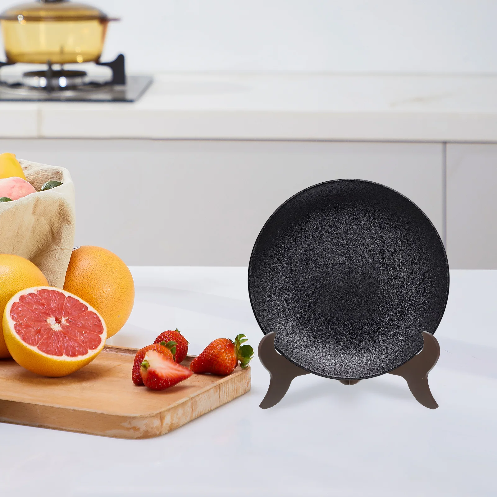 

Tea Cake Display Stand Natural Wood Classic 16 Inch Diameter 50-60cm Plate Holder Desktop Wooden Display Stand