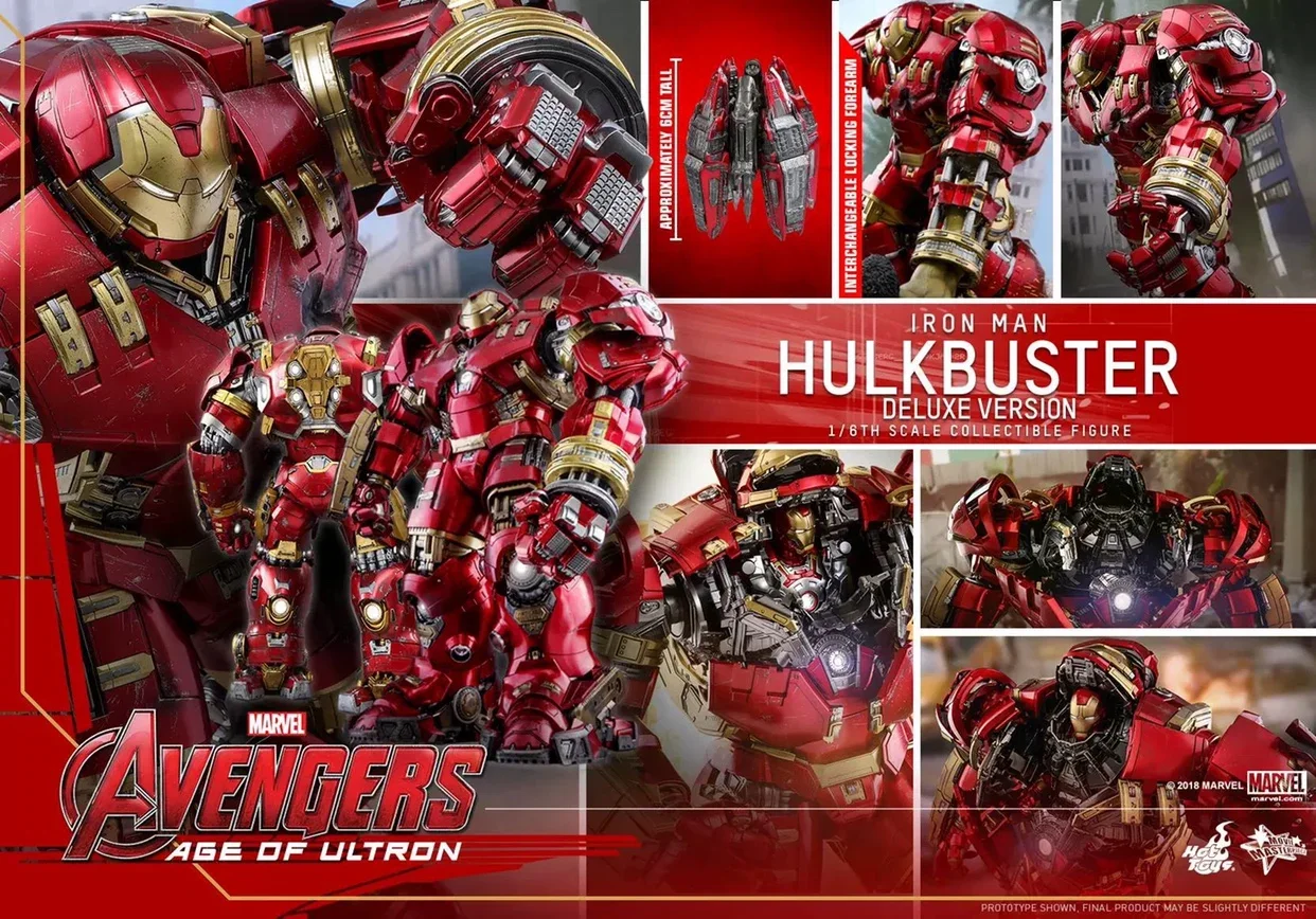 Original Hot Toys Iron Man Hulkbuster Action Figure 1/6 Avengers Mk44 Hulkbuster 2.0 Anime Figures Ht MMS510 Deluxe Version Toy