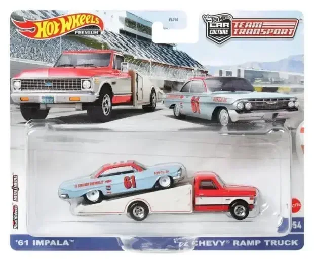 Original Hot Wheels Premium Car Culture Team Transport Vehicles Diecast 1/64 Alfa Romeo Fleet Flyer Chevy Boys Toys for Children