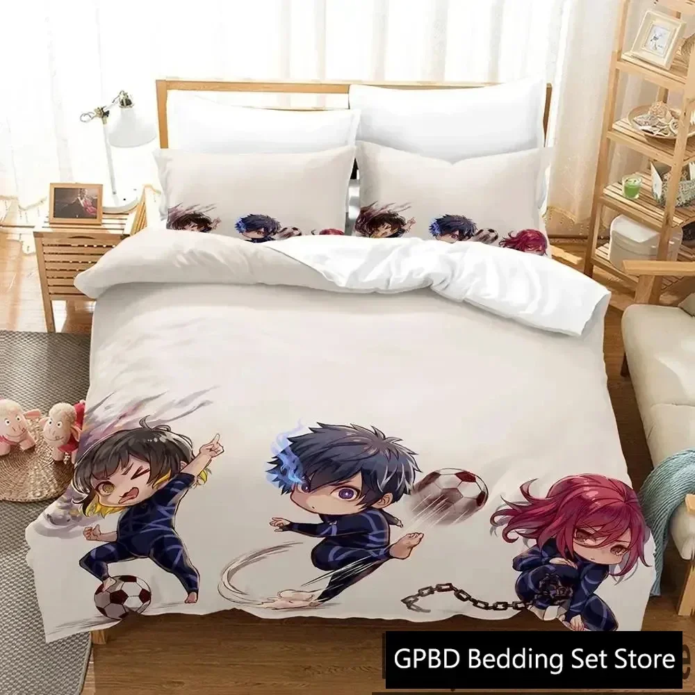 

3D Print Anime Blue Lock Comfortable Duvet Quilt Cover Pillowcase Bedding Set Children Bedroom Decoration Home Textile