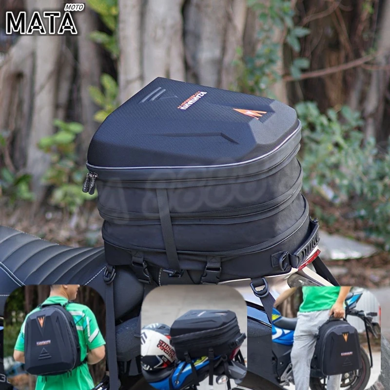 

Motorcycle Back Seat Hard Shell Bags Waterproof Tail Bag Rear Seat Bag Multifunctional Motorbike Helmet Bag Moto Rider Backpack