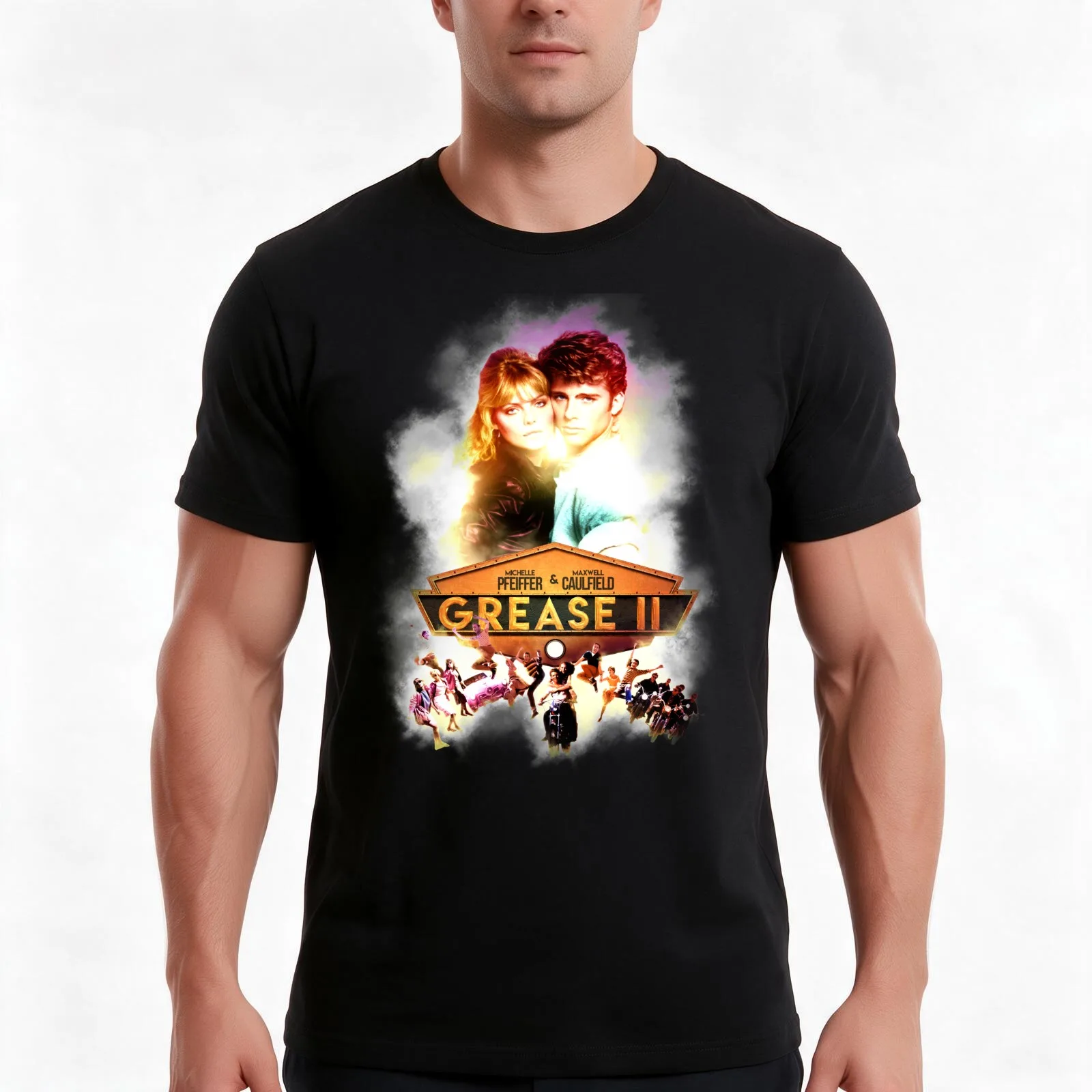 GREASE 2 T-Shirt, Summer Casual Cotton Tee, Oversized Streetwear Tops, Vintage Graphic Print, Loose Fit Short Sleeve