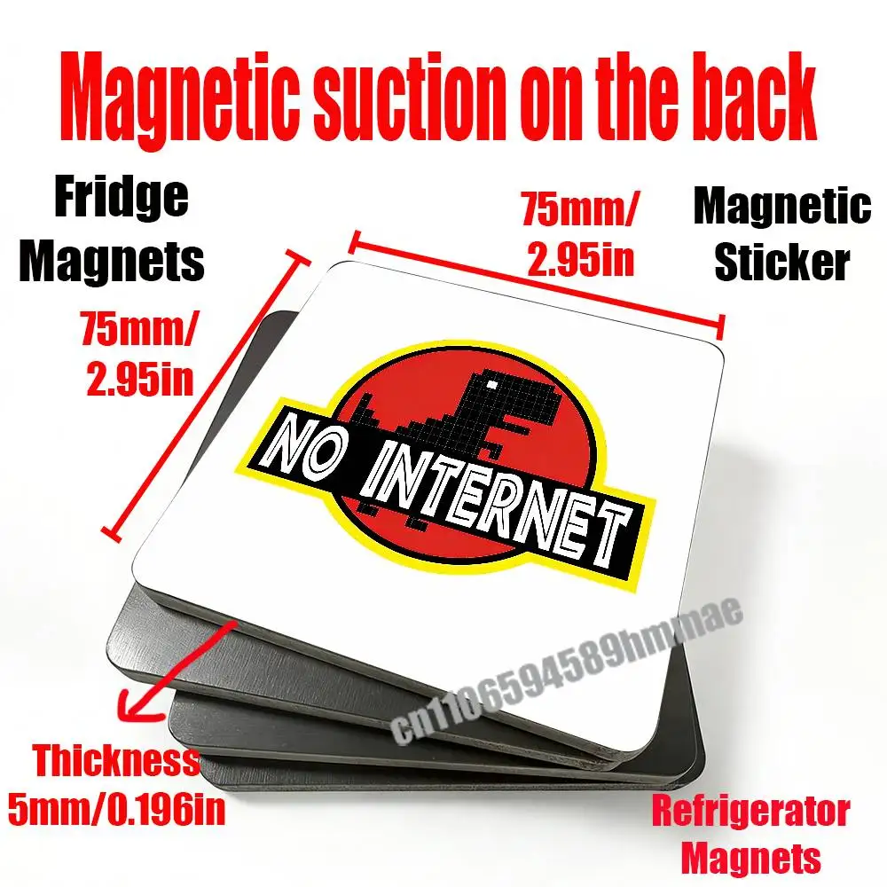 

For Cartoon Dinosaur No internet Fridge Freezer Refrigerator Magnets Kitchen Metal Cabinet Magnetic Sticker Card