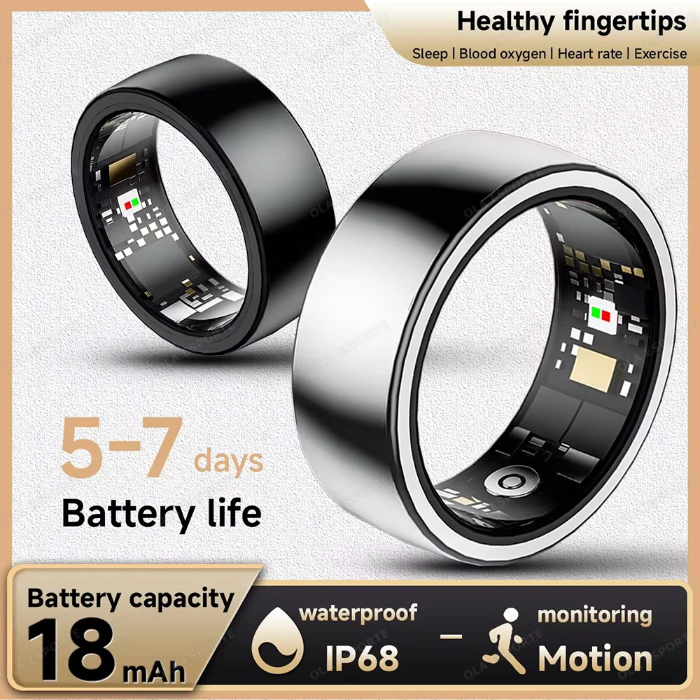 

2025 New Multi-function Smart Ring Men Women Heart Rate Health Detection Sports 3ATM Waterproof SmartRing Women for Android IOS