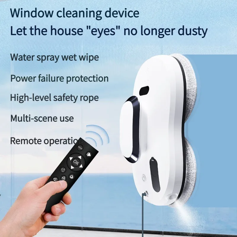 Window Cleaning Robot Smart Window Glass Vacuum Cleaner One-key Glass Wall Cleaning Machine remote control for home