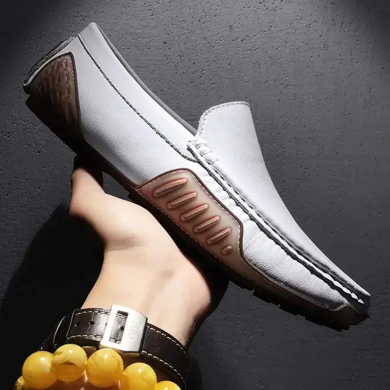 Mocassins en Cuir Authentique Respirant pour Homme, Chaussures d'Affaires de Luxe, Printemps et Été 2024